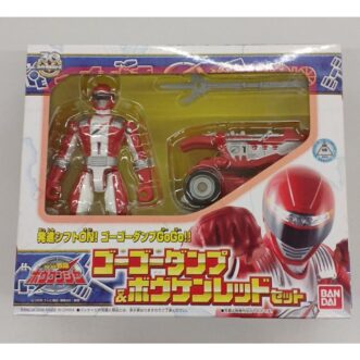 UNOPENED BANDAI Go Go Dump & Bouken Red Set Power Rangers Action Figure Boneco de ação dos Power Rangers Go Go Dump e Bouken da BANDAI, fechado, conjunto vermelho