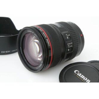 NEAR MINT Canon EF 24-105mm f/4 L IS USM, Hood, Front Cap, Rear Cap Canon EF 24-105mm f/4 L IS USM QUASE PERFEITO, para-sol, tampa frontal, tampa traseira