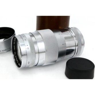 EXC+5 CANON LENS 135mm f/3.5 L39 Mount LTM, Case, Rear Cap, Hood EXC+5 캐논 렌즈 135mm f/3.5 L39 마운트 LTM, 케이스, 후면 캡, 후드