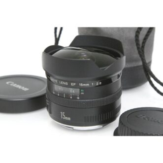 MINT Canon EF 15mm f/2.8 Fisheye Lens, Case, Front Cap, Rear Cap MINT Canon EF 15mm f/2.8 Fisheye Lens, Kaso, Takip sa Harap, Takip sa Likod