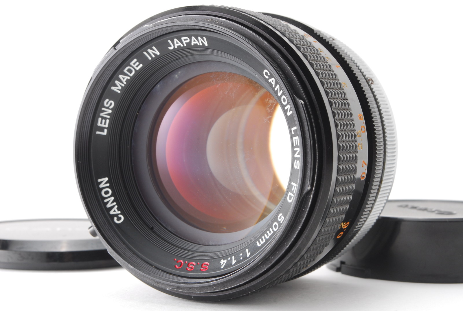 PROMOTION. EXC+++ Canon FD 50mm f/1.4 S.S.C. SSC “O” Mark, Front Cap, Rear Cap from Japan