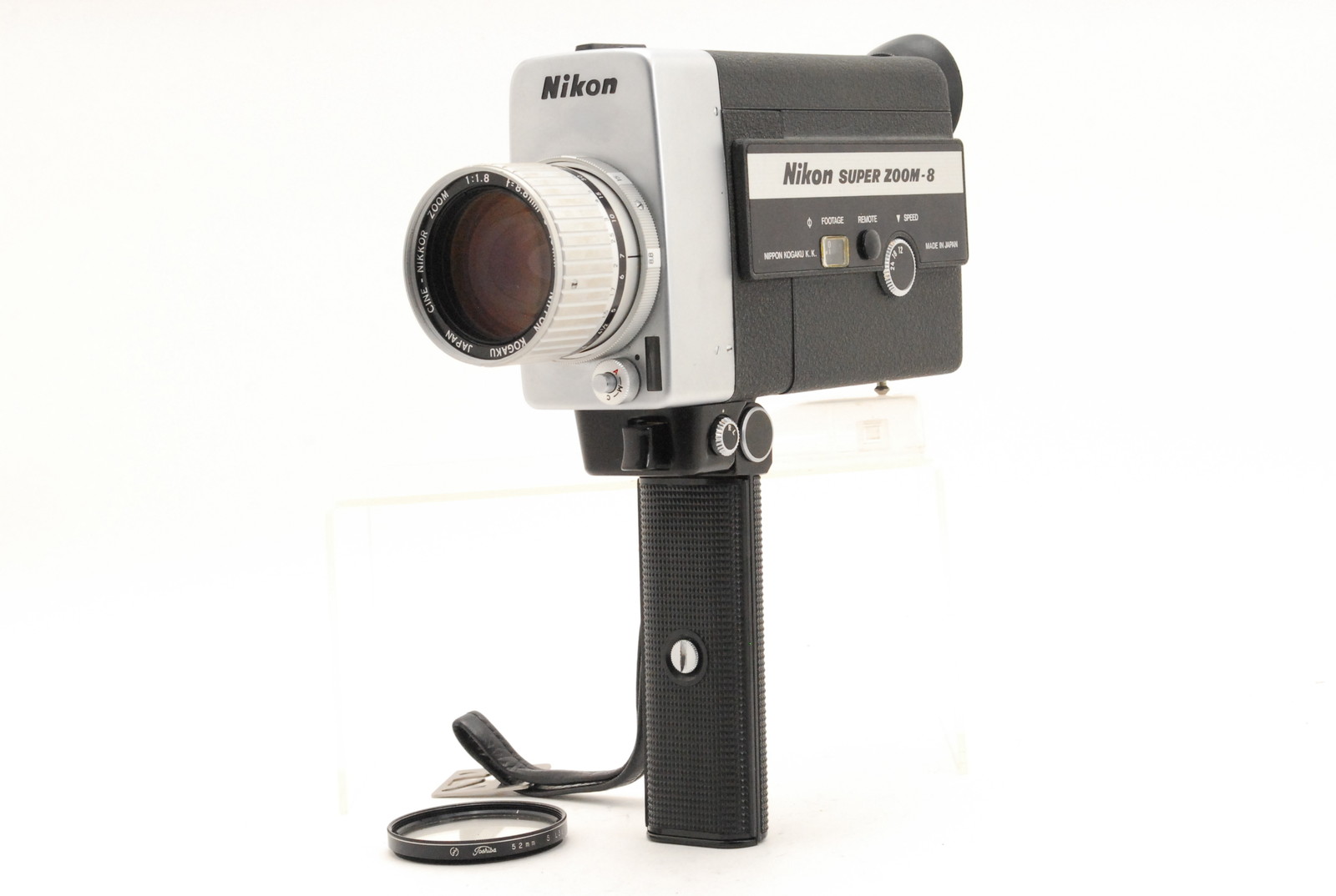 PROMOTION. NEAR MINT Nikon Super Zoom 8 Super 8 Film Cine Movie Camera, Lens Filter, Strap from Japan