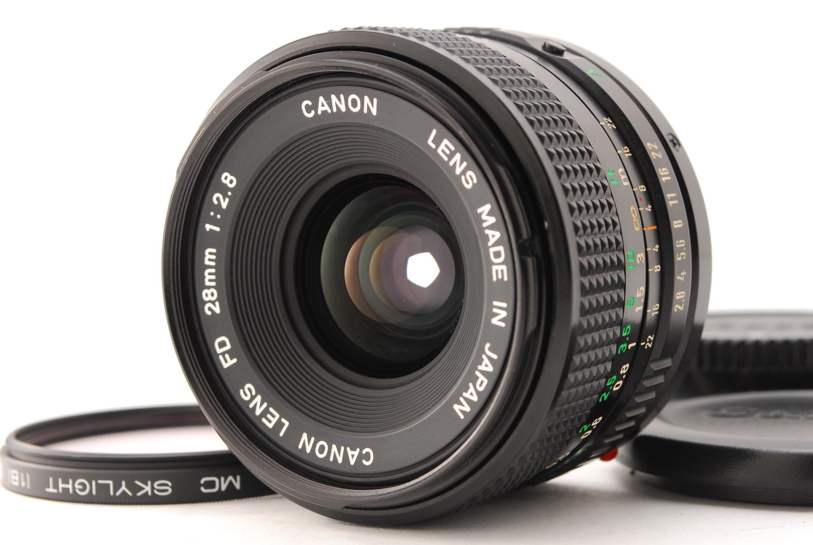 PROMOTION.😊 NEAR MINT Canon 28mm f/2.8 NEW FD Manual Focus Lens, Caps, Filter from Japan