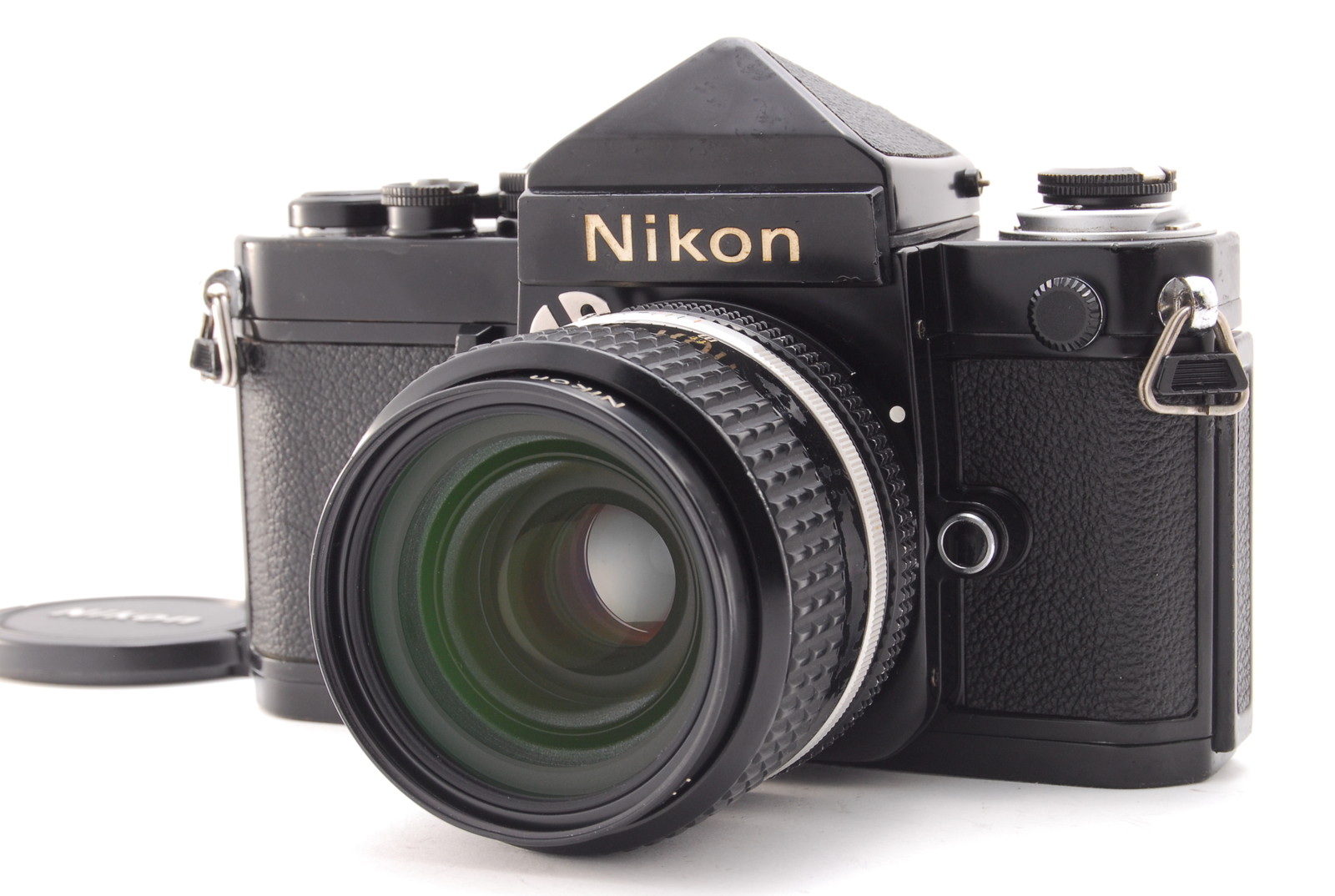 PROMOTION.EXC++++ Nikon F2 Eye Level BLACK NIKKOR 35mm f/2 Ais Ai-s, Lens Cap from Japan