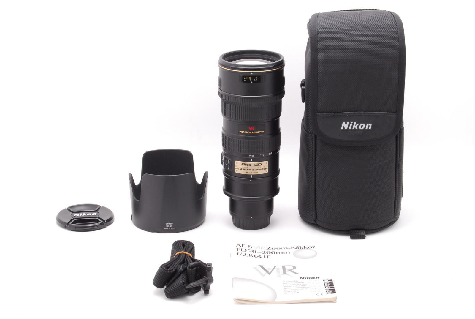 PROMOTION.MINT Nikon AF-S VR NIKKOR 70-200mm f/2.8 G, Case, Manual, Hood, Caps from Japan