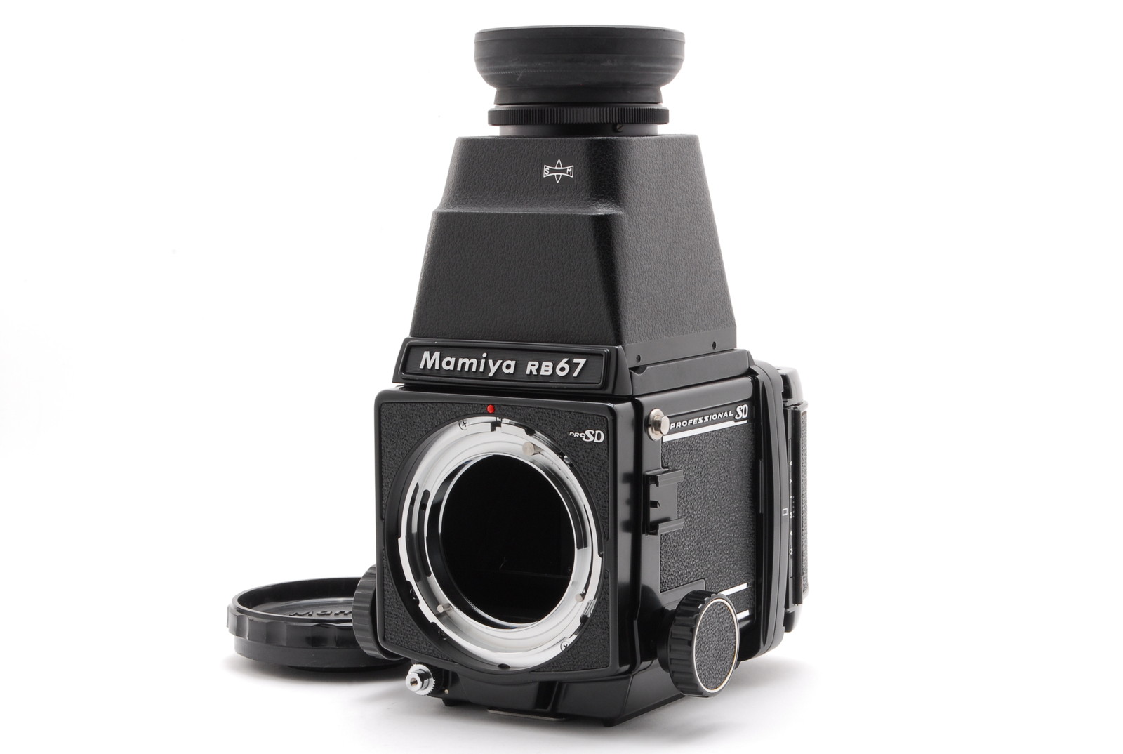 PROMOTION. BODY OVERHAULED Mamiya RB67 Pro SD, 120 Film Back, Chimney Scope Magnifier Finder, Body Cap from Japan