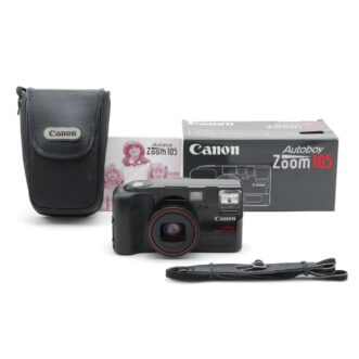 NEAR MINT Canon Autoboy Zoom 105, Box, Case, Manual, Strap from Japan 近乎全新佳能 Autoboy Zoom 105 相機，附包裝盒、相機包、說明書和背帶，日本製造