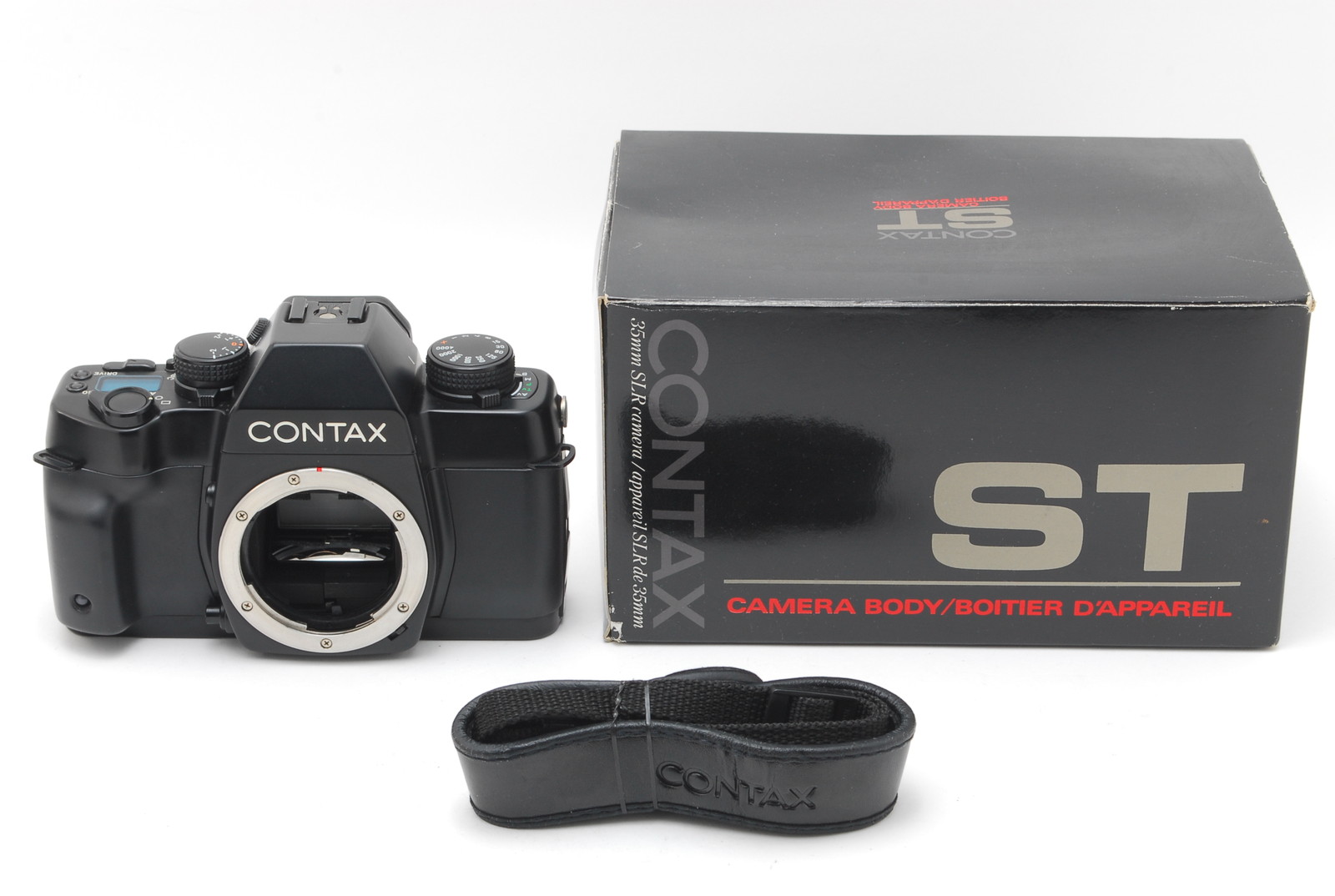 PROMOTION.NEAR MINT Mirror Replaced Contax ST 35mm SLR Film Camera, Box, Strap from Japan