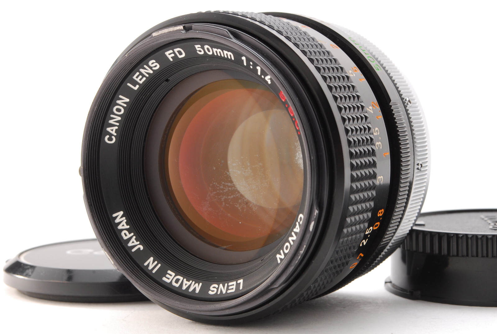 PROMOTION. EXC+++ Canon FD 50mm f/1.4 S.S.C. SSC, Front Cap, Rear Cap from Japan