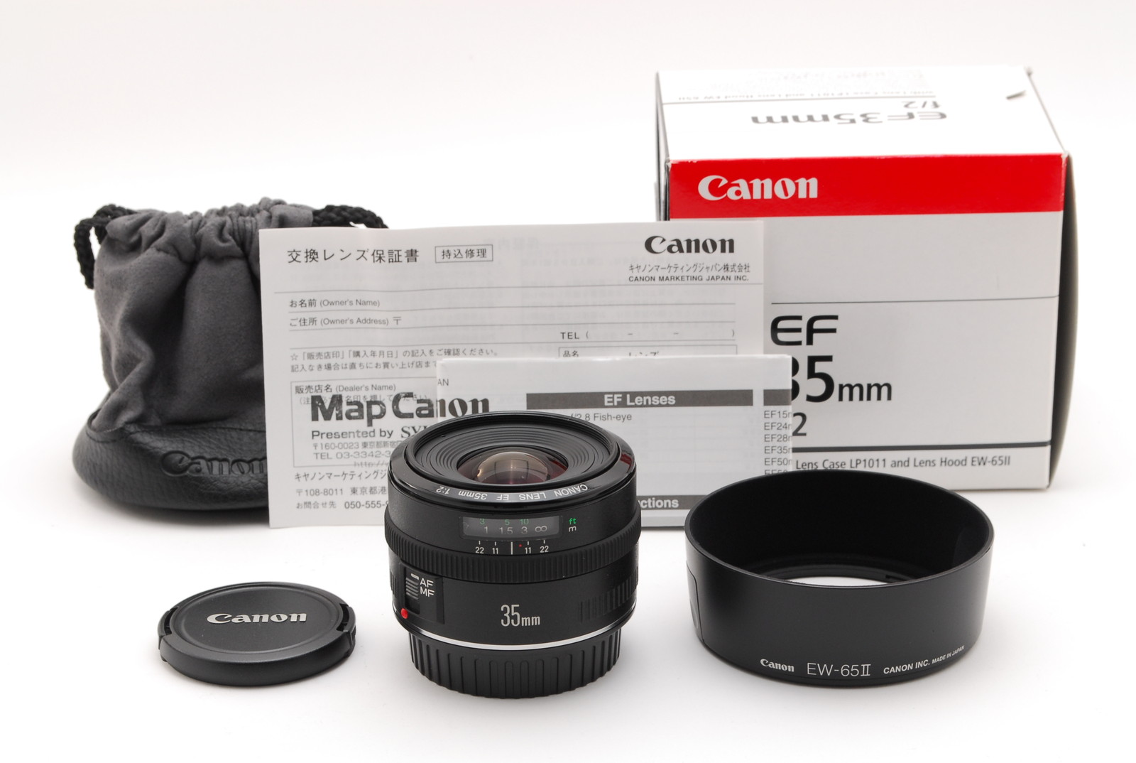 PROMOTION.😊 TOP MINT Canon EF 35mm f/2 EF Lens W/ Box, Manual, Hood and More from Japan