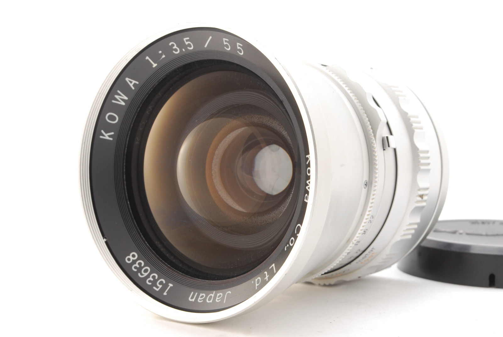 PROMOTION. EXC+4 KOWA 55mm f/3.5 KOWA 식스, MM 실버 렌즈, 후면 캡 EXC+4 KOWA 55mm f/3.5 for KOWA SIX, KOWA SIX MM Silver Lens, Rear Cap from Japan
