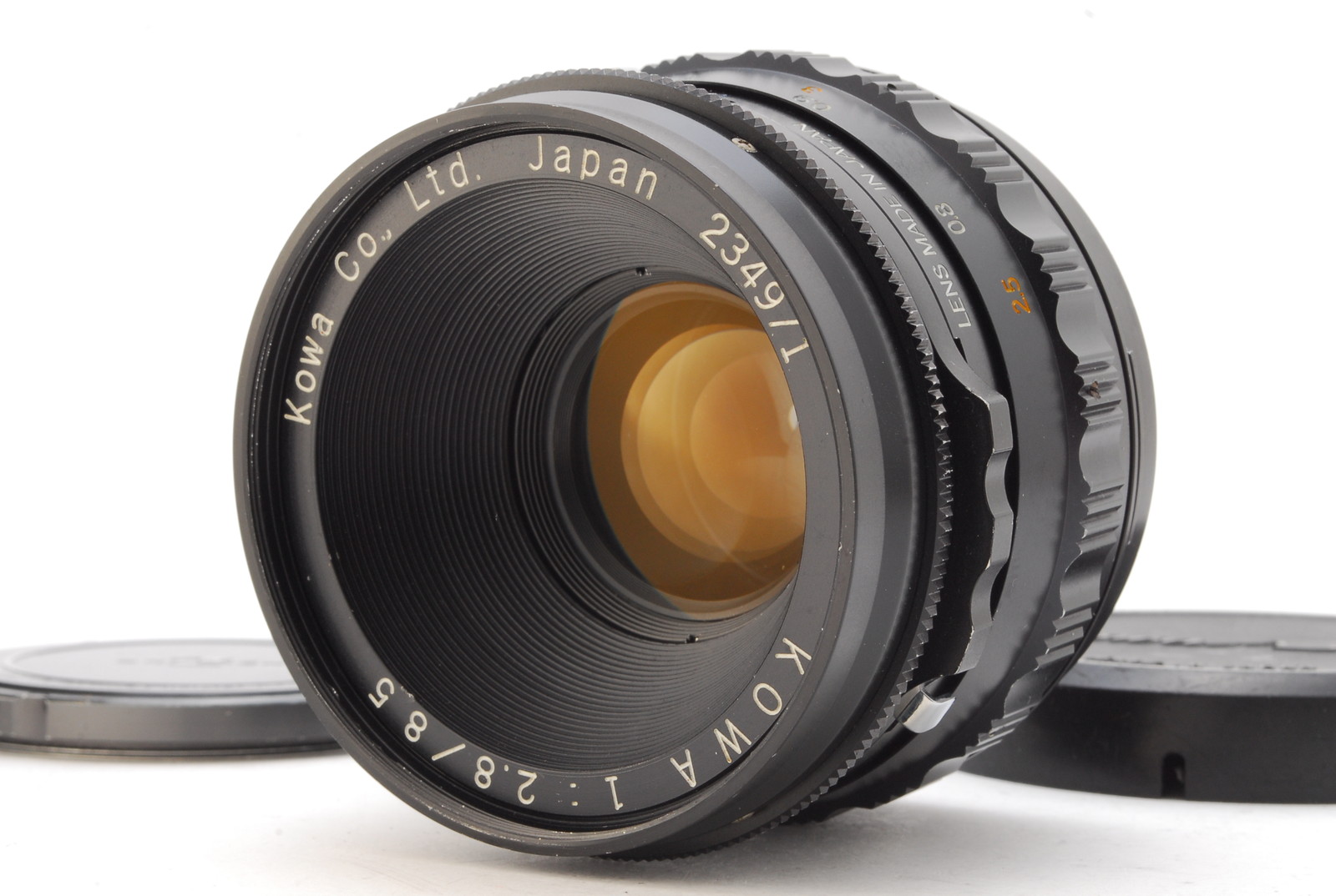 PROMOTION. EXC+4 KOWA 85mm f/2.8 untuk Kanta Hitam Kowa SIX, Penutup Depan, Penutup Belakang dari Jepun EXC+4 KOWA 85mm f/2.8 for Kowa SIX Black Lens, Front Cap, Rear Cap from Japan